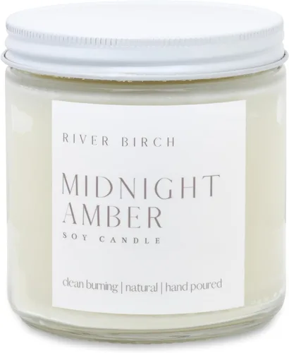 Vista 56 de River Birch Candles - Vela perfumada de almendra y miel Velas en tarro de ámbar de soja de primera calidad, totalmente naturales, no tóxicas, 8.5