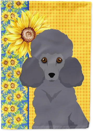 Vista 248 de Caroline's Treasures WDK5313GF Bandera de jardín con diseño de girasoles de verano, color negro y tostado, Airedale Terrier para buzón, bandera
