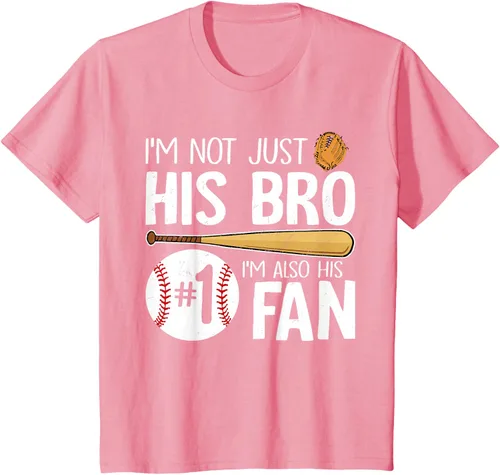 Vista 69 de Camiseta Baseball Brother I'm Not Just His Bro I'm His Number One Fan, Negro