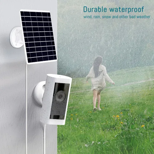 Vista 7 de Panel solar de 8 W compatible con cámara de batería recargable, para cámara de seguridad al aire libre, cargador solar de cámara de 5 V, impermeable
