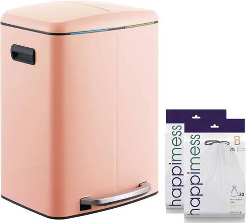 Vista 13 de happimess HPM1005B Marco Rectangular Cesta de Basura de 10.6 Galones con Dos Cubos y Tapa de Cierre Suave, Resistente a Huellas Dactilares, Moderna