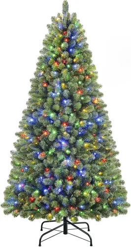Vista 12 de Árbol de Navidad clásico preiluminado artificial de 6 pies con control