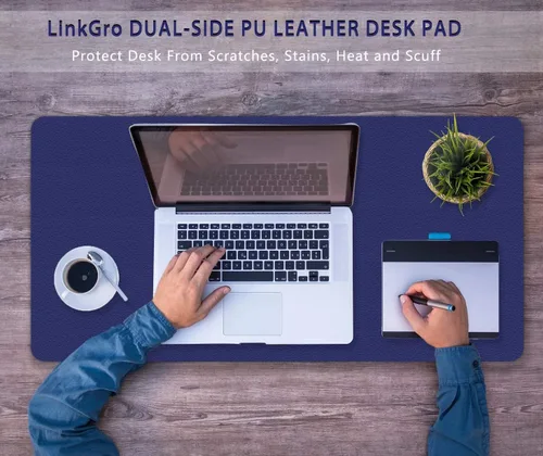 Vista 2 de Alfombrilla de escritorio para escritura, impermeable, protector de escritorio de 16 x 24 pulgadas, alfombrilla de mouse antideslizante, fácil
