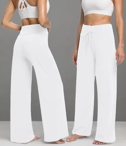 Vista 6 de ZOOSIXX - Pantalones de pijama suaves para mujer, pierna ancha, cómodos, informales, para descansar, yoga, pantalones capri de 22-30 pulgadas