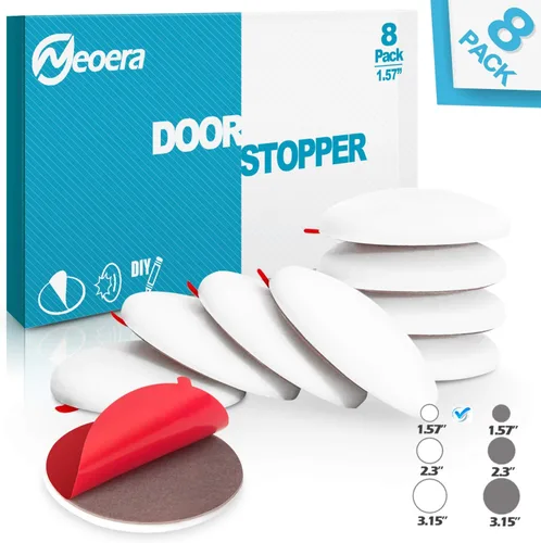 Vista 10 de Neoera - Tope para puerta de pared de goma suave redonda, protector de pared de silicona, 9.8 pies, autoadhesivo para puerta