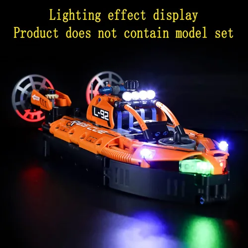 Vista 4 de GEAMENT Kit de luz LED compatible con Lego Rescue Hovercraft - Juego de iluminación para modelo de construcción Technic 42120