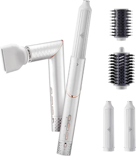 Vista 10 de GLAMUP Rizador de aire flexible 5 en 1 – Secador avanzado de alta velocidad, estilizador mágico con agarre apretado, herramienta de viaje de secado
