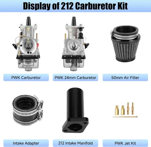 Vista 9 de YOXUFA PWK 24 mm Conjunto de tubo de entrada del carburador para Predator 212 224cc 196cc 200cc 6.5hp Motor Coleman CT200U BT200X Baja Warrior