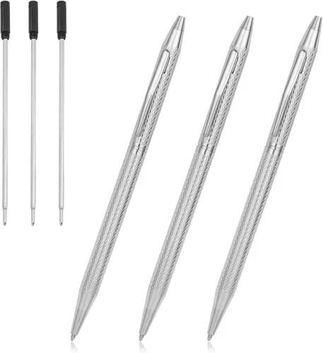 Vista 10 de Cambond Bolígrafos de metal – Bolígrafos de tinta negra para firma de libros de invitados de boda, diario y oficina, punta media de 0.039 pulgadas