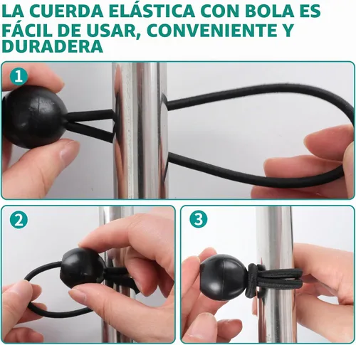 Vista 7 de TARPAL Ball Bungee Cords - Lona resistente de 6 pulgadas, color negro