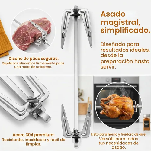 Vista 7 de DOITOOL - Tenedor de acero inoxidable para freidora de aire, piezas de repuesto para accesorios de freidora de aire, tenedor de pollo asado, carne