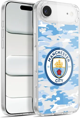 Vista 144 de Head Case Designs Funda de gel con licencia oficial del Manchester City Man City FC Blue Moon Badge Camou [protección de grado militar] compatible