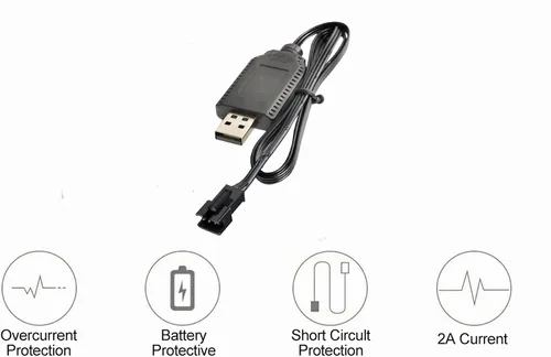 Vista 6 de Aliwisdom Cable universal de cargador de batería RC con enchufe SM-3 Pin para batería Lipo de 7.4V 2S, compatible con RC