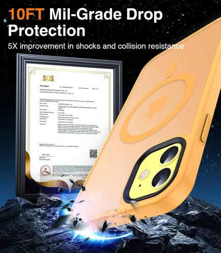 Vista 5 de Meifigno Funda magnética para iPhone 11, [protección de grado militar y compatible con Magsafe], policarbonato mate translúcido con teclas de Llave
