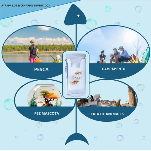 Vista 4 de Portable and Plastic Aquarium Minnow&Small Fish Trap for Aquarium Children Fishing Outdoors,Durable Container Bait Trap Suitable for