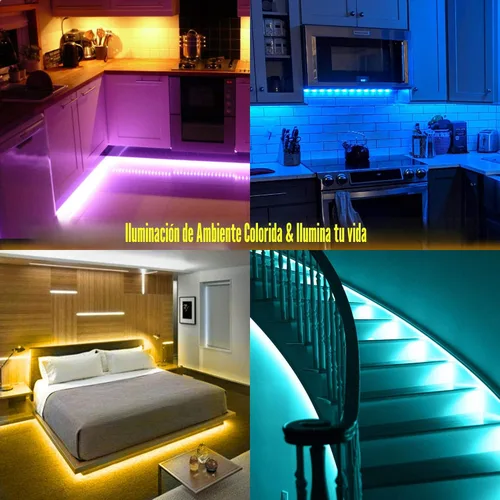 Vista 7 de maylit Kit de 10 luces RGB inteligentes para debajo del gabinete, compatible con Alexa y Google Assistant, aplicación y control remoto
