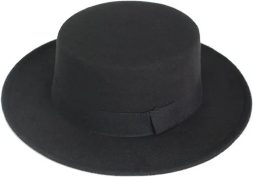 Vista 3 de NE Norboe sombrero hongo de fieltro con ala con lazo para ir a la iglesia para mujer