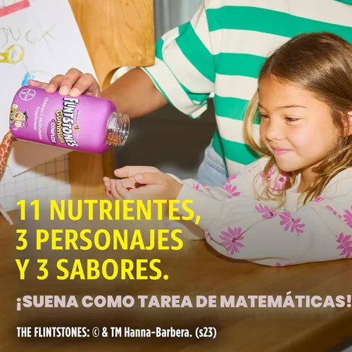 Vista 2 de Gomitas Completas de Vitaminas Flintstones, Vitaminas para Niños con Vitamina C para Pequeñitos y Niños, Multivitamínico para Niños con Vitamina A
