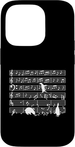Vista 17 de iPhone 16 Notas musicales con pingüino en partitura musical - Estuche para profesor de música