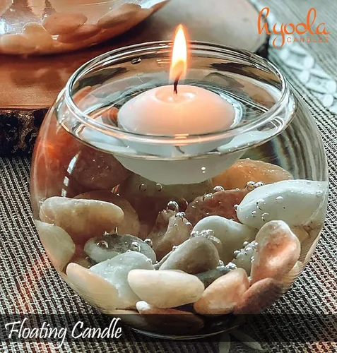 Vista 4 de Hyoola Velas flotantes blancas prémium de 3 pulgadas - 8 horas - Paquete de 12 - Fabricadas en Europa