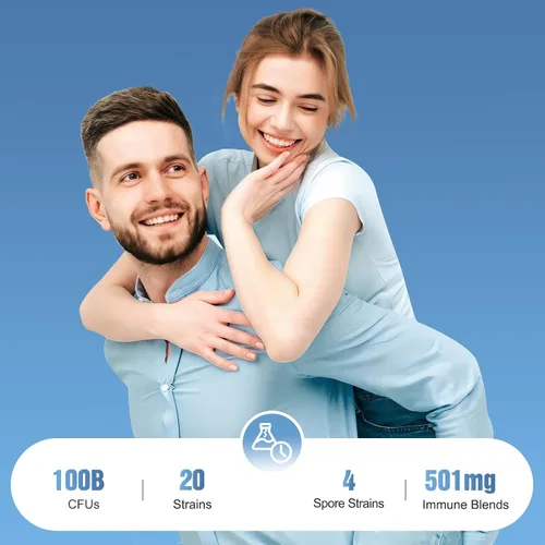Vista 6 de Probióticos para mujeres y hombres para la salud digestiva con 100 mil millones de UFC, probióticos para mujeres y hombres para apoyo inmunológico