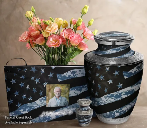 Vista 9 de Urna de Cremación Militar para Cenizas de Adulto Masculino - Urnas Decorativas Bellamente Hechas a Mano y Urnas Militares Personalizadas