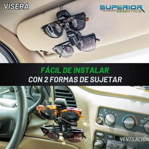 Vista 5 de Soporte para lentes de sol para visera de automóvil, soporte para gafas de sol y clips para tarjetas de boletos, accesorios para visera