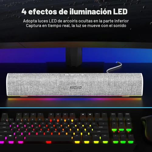 Vista 2 de SOULION - Altavoces de computadora para monitor de escritorio USB Plug & Play, color blanco