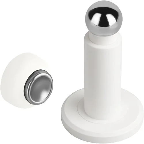 Vista 10 de Tope de puerta magnético de altura ajustable, tope magnético resistente, soporte de puerta de acero inoxidable 304 con montaje en pared y piso Negro