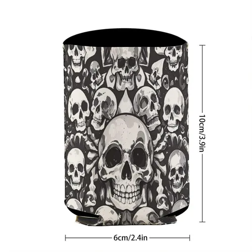 Vista 3 de Black And White Skull Cup Sleeve Reusable Iced Coffee Sleeves Cute Insulated Cup Sleeve for Cold Beverages Coffee Cup Holder Fits All For Regular