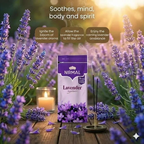 Vista 6 de Shubhkart Nirmal - Varitas de incienso de lavanda – Paquete de 2 inciensos, 200 varillas de fragancia de lavanda de primera calidad Incienso