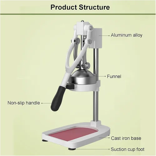 Vista 5 de Exprimidor de cítricos de hierro fundido, Máquina de exprimidor de prensa de mano, Extractor de Juicer naranja de la prensa de mano