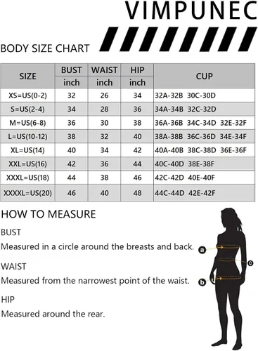 Vista 6 de VIMPUNEC Traje de baño elegante de una pieza con volantes y control de abdomen para mujer
