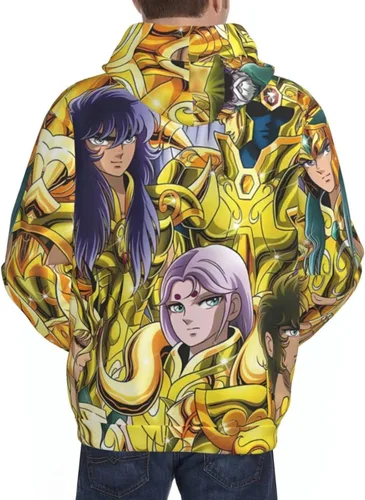 Vista 9 de Saint Anime Seiya - Sudadera con capucha para hombre, manga larga, casual, con bolsillo