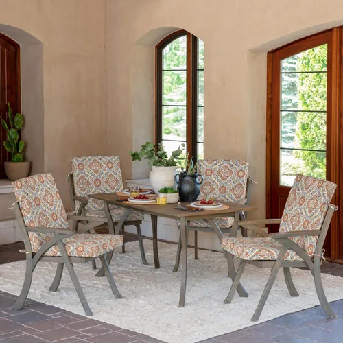 Vista 4 de ARDEN - Cojín para silla de comedor al aire libre, 20 x 20 pulgadas, resistente a la intemperie, a la lluvia y a la decoloración, cojín de patio