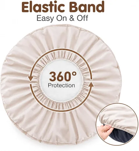 Vista 5 de Fundas de cama para perro, lavables para cama redonda y dona, 100% impermeables, suaves y silenciosas, para cama de perro, 30 x 30 x 9.8 pulgadas