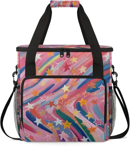 Vista 13 de Bolsa de viaje para cafetera de pintura abstracta para Keurig K-Mini/K-Mini Plus con aislamiento impermeable con bolsillos para cafetera portátil
