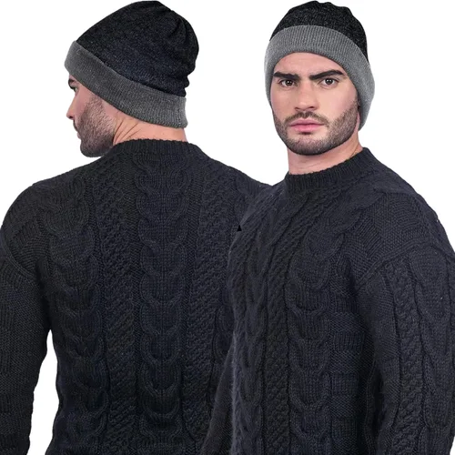 Vista 3 de Gamboa Sombrero de alpaca para hombres y mujeres, gorros de invierno de lana cálida peruana