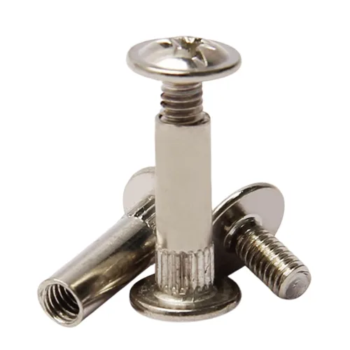 Vista 5 de 10 juegos de tuercas para tornillos de 3/16 pulgadas de diámetro de agujero, tornillos de encuadernación hembra M5x16mm, hebilla de cinturón, pernos