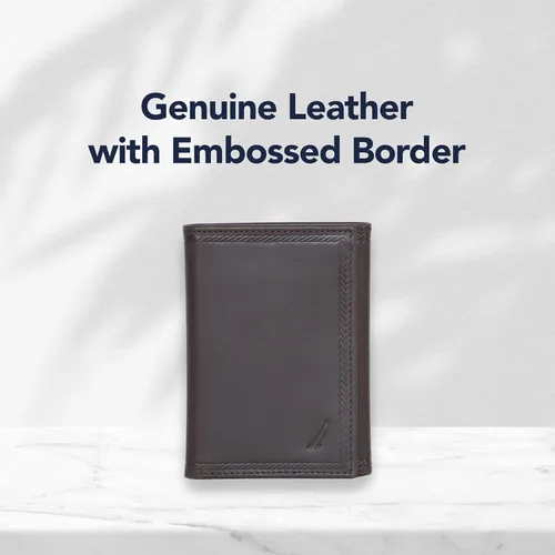 Vista 3 de Nautica Men's Sail Embossed Leather Trifold Wallet