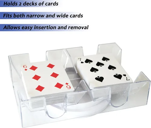 Vista 2 de DNB Bandeja Giratoria para Cartas de Juego - Portacartas Canasta Giratorio de Plástico para 2 Mazos