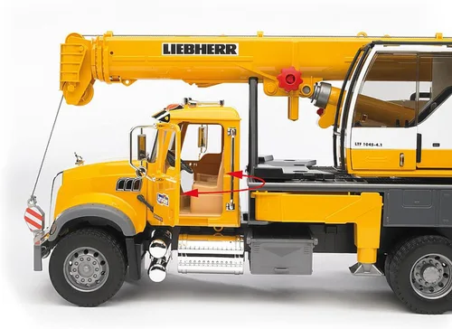 Vista 4 de Bruder 02818 Camión Grúa Mack Granite Liebherr