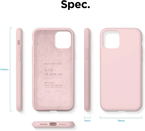 Vista 8 de elago - Funda de silicona para iPhone 11 Color, silicona líquida prémium, borde elevado (protección de pantalla y cámara), estructura de 3 capas