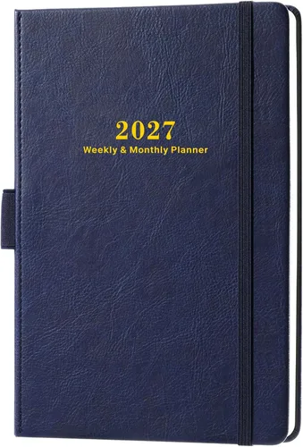 Vista 10 de Agenda 2027 – Agenda semanal mensual 2027 con calcomanías Negro