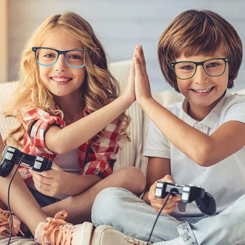 Vista 5 de Anteojos con bloqueo de luz azul de computadora para niños y niñas de 3 a 12 años, antifatiga visual