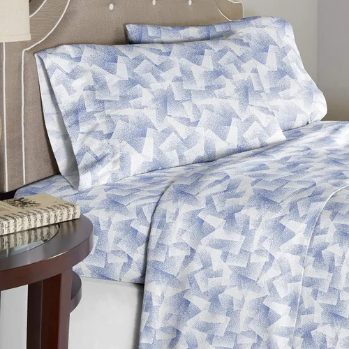Vista 13 de Pointehaven Sábanas de Percal de Algodón 100% - Juegos de Sábanas y Fundas de Almohada Estampadas - Juego de Sábanas de Algodón Suave - Se Adapta a