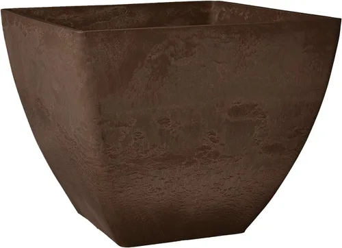 Vista 12 de PSW Pot Collection Maceta cuadrada compuesta de plástico, piedra y madera, de 16 x 13 pulgadas, sin orificio de drenaje (perforable), moderna maceta