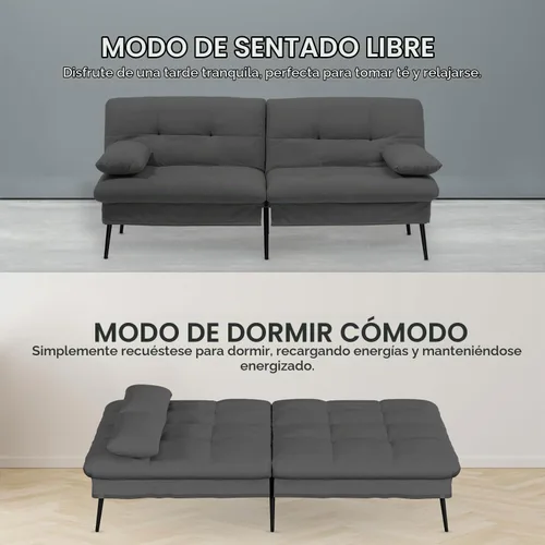 Vista 7 de COMHOMA Sofá cama futón, sofá cama convertible de 72 ″, sofá biplaza Negro
