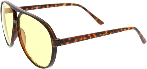 Vista 5 de zeroUV Gafas de sol estilo aviador con lente de bloqueo azul grande retro de 2.362 in