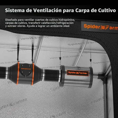 Vista 2 de Spider Farmer Filtro de carbono de 4 pulgadas para control de olores